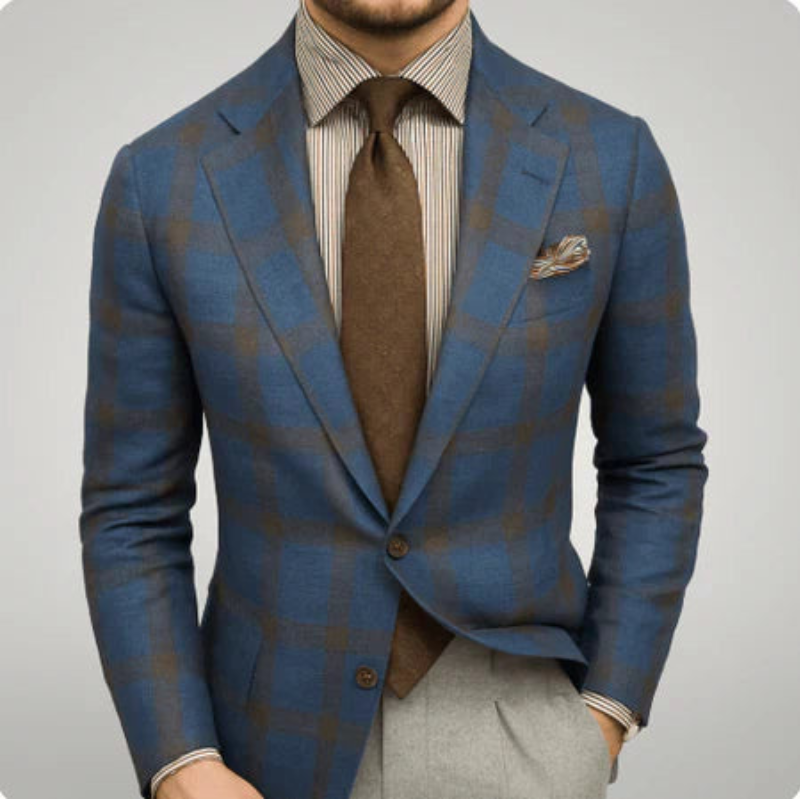 Men's Elegant Blazer - Modern Tailored Fit - Blue