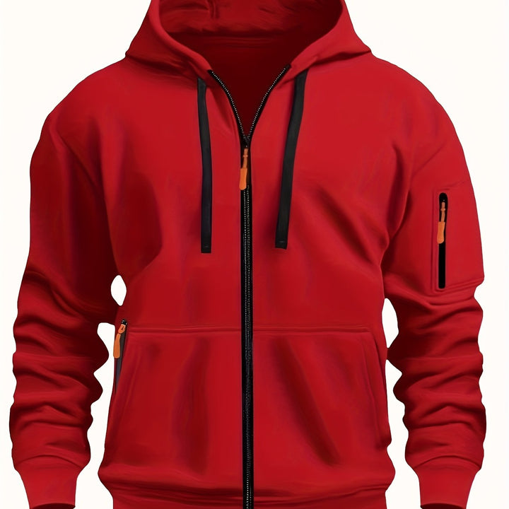 Men's Everyday Zip-Up Hoodie in red, Relaxed Fit
