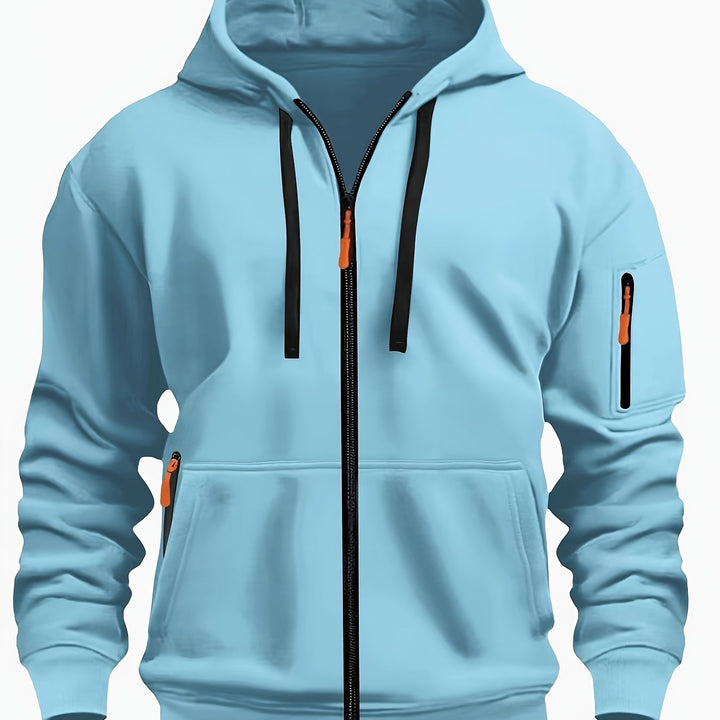 Men's Everyday Zip-Up Hoodie in sky blue, Relaxed Fit