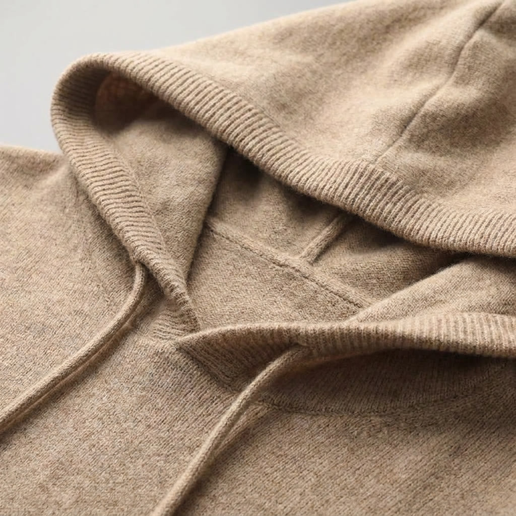 Men's Fine-Gauge Knit Pullover Hoodie - Classic Fit