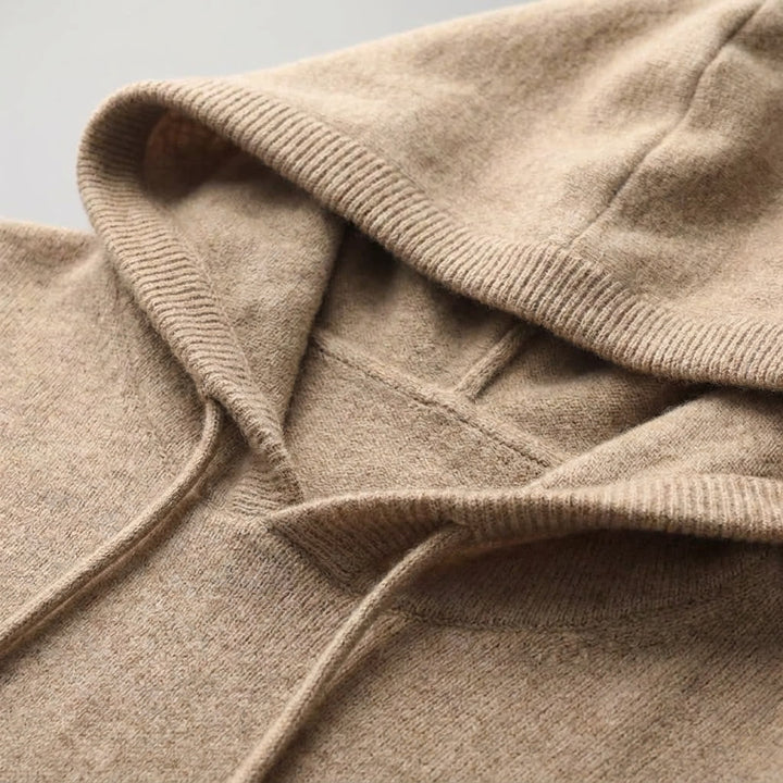 Men's Fine-Gauge Knit Pullover Hoodie - Classic Fit