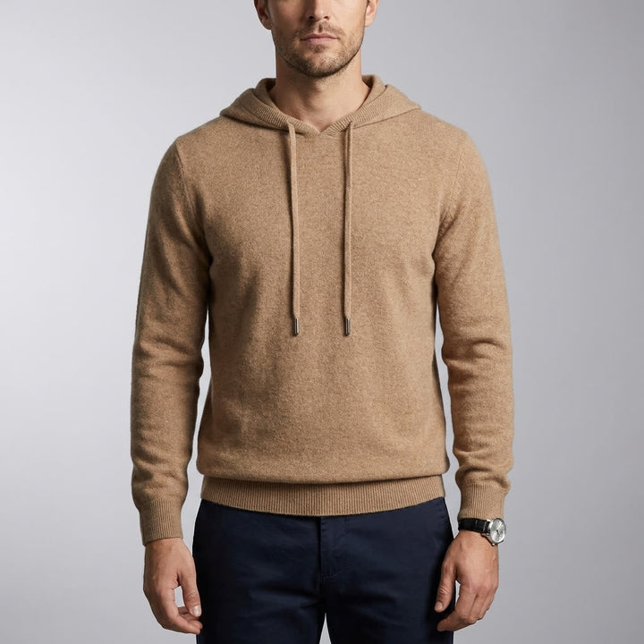 Men's Fine-Gauge Knit Pullover Hoodie - Classic Fit