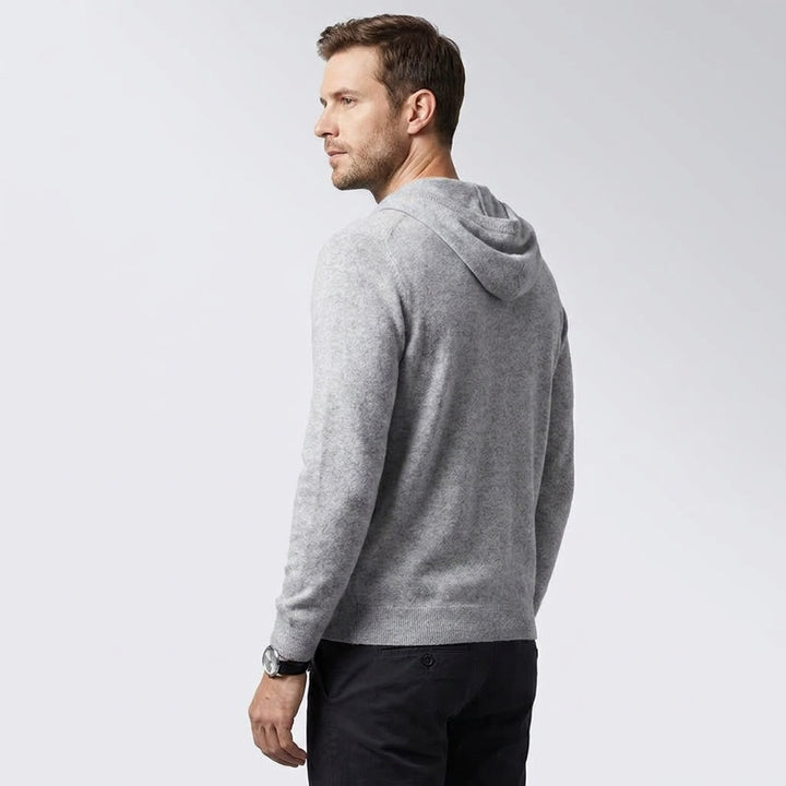 Men's Fine-Gauge Knit Pullover Hoodie - Classic Fit