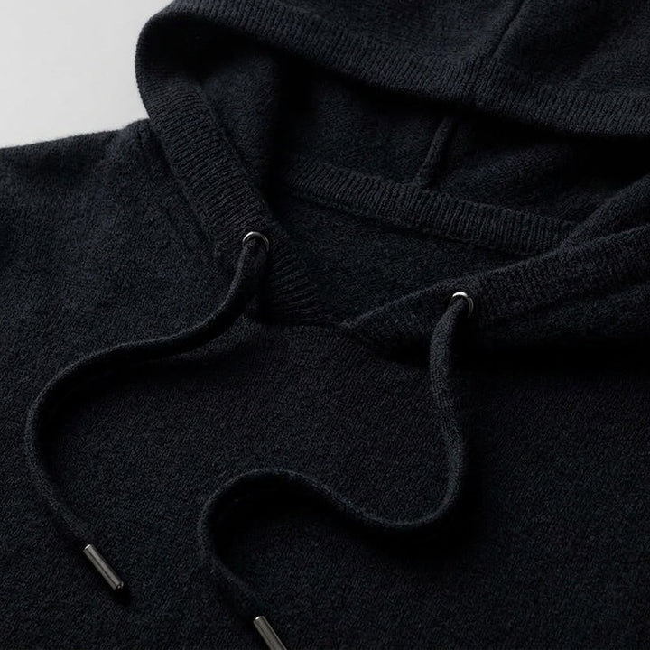 Men's Fine-Gauge Knit Pullover Hoodie - Classic Fit