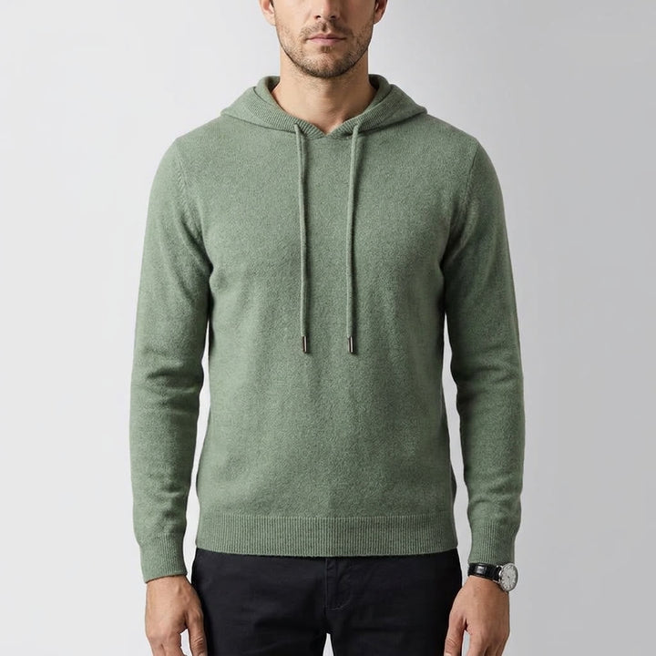 Men's Fine-Gauge Knit Pullover Hoodie - Classic Fit