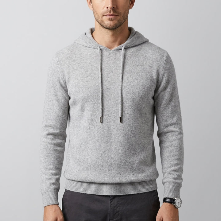 Men's Fine-Gauge Knit Pullover Hoodie - Classic Fit