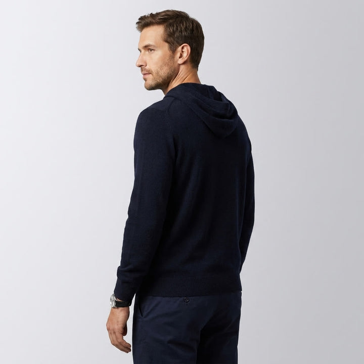 Men's Fine-Gauge Knit Pullover Hoodie - Classic Fit