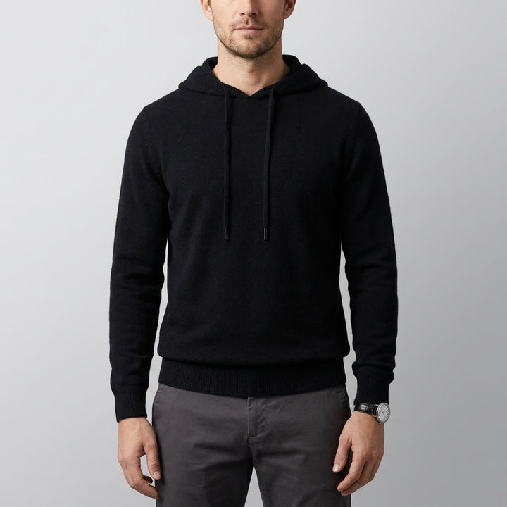Men's Fine-Gauge Knit Pullover Hoodie - Classic Fit