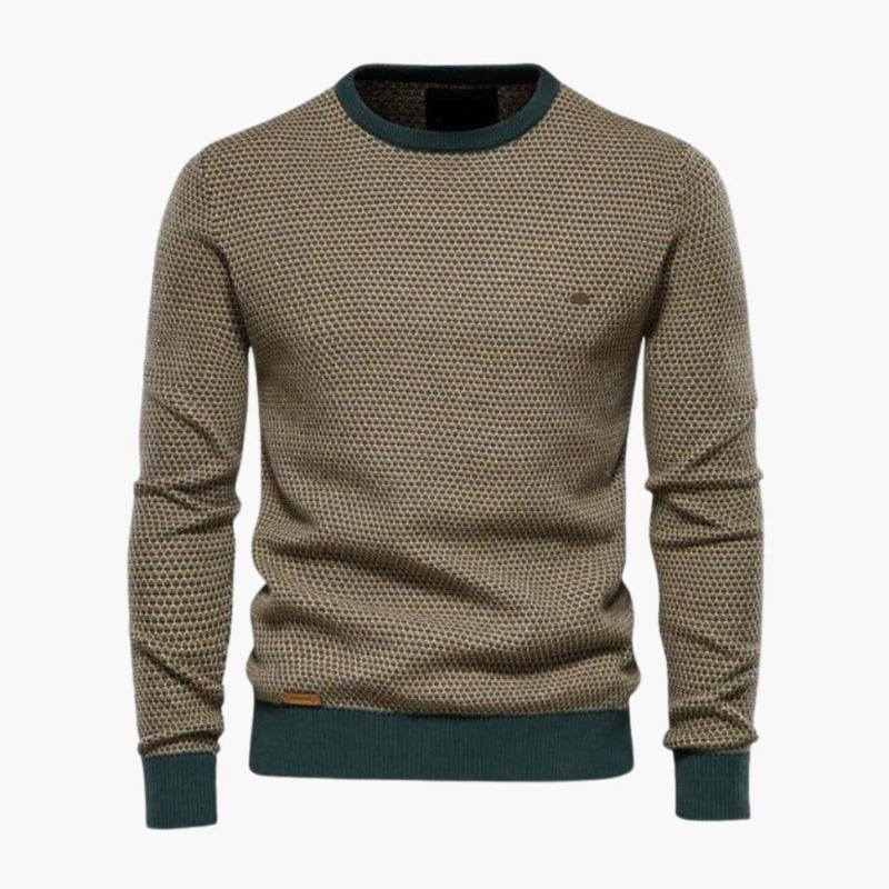 Men's Fine Knit Crew Neck Sweater - Timeless Style - Green
