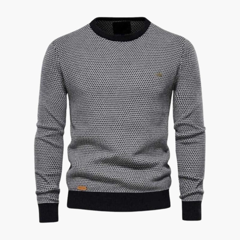 Men's Fine Knit Crew Neck Sweater - Timeless Style - Grey