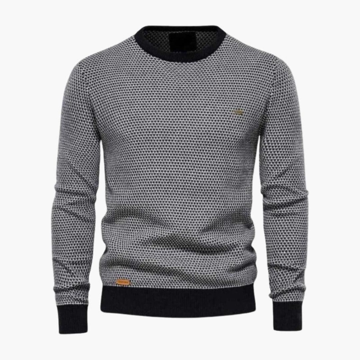 Men's Fine Knit Crew Neck Sweater - Timeless Style - Grey