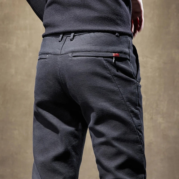 Men's Fleece-Lined Slim Fit Pants - Casual Cowboy Style