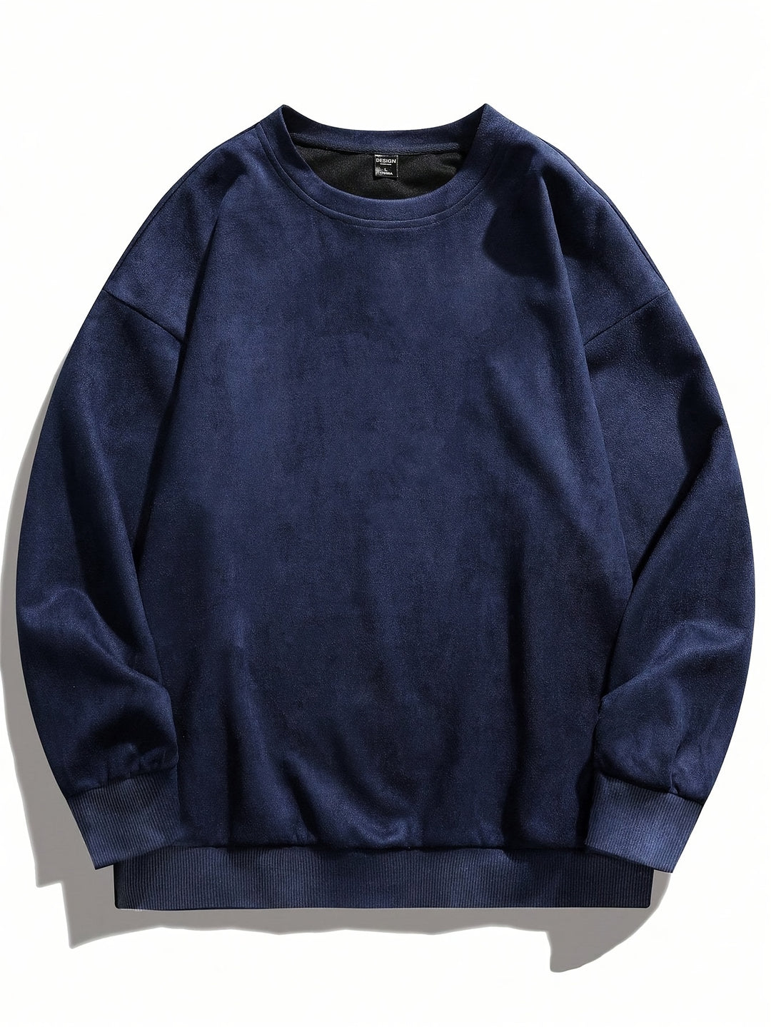 Men's Fleece Sweatshirt - Classic Crew Neck - Blue