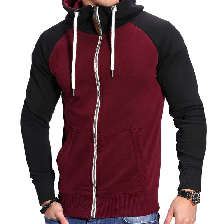 Men's Full-Zip Hoodie - Comfortable Casual Sportswear - Red