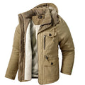 Men's Half-Length Winter Parka Jacket with Hood