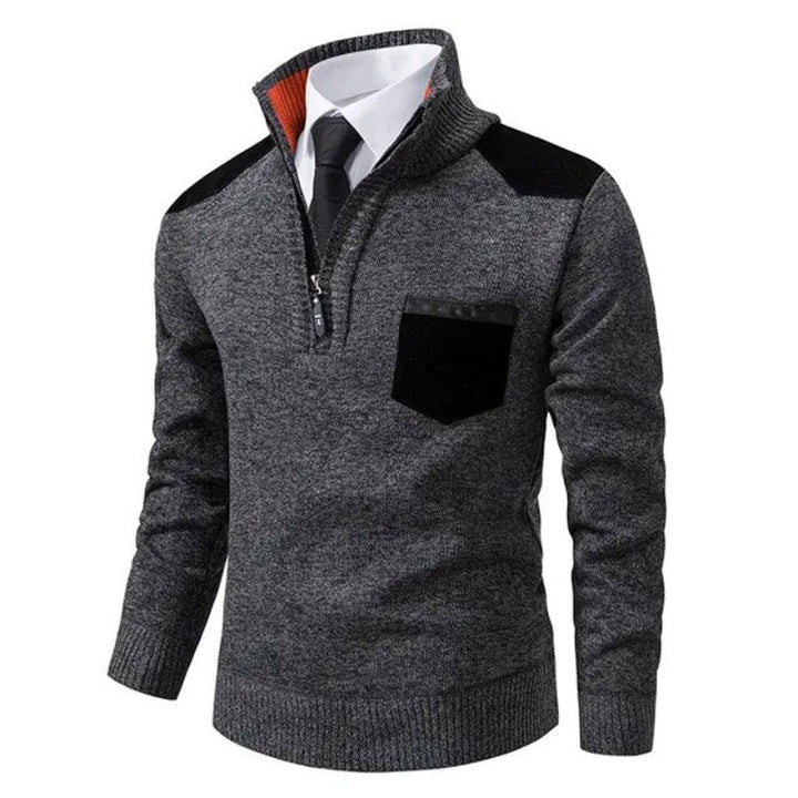 Men's Half Zip Sweater – Fine Knit Crew Neck