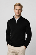 Men's Half-Zip Sweater - Soft Knit Crewneck