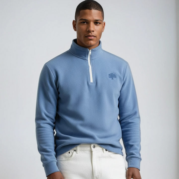 Men's Half-Zip Thermal Sweater - Warm Winter Crew