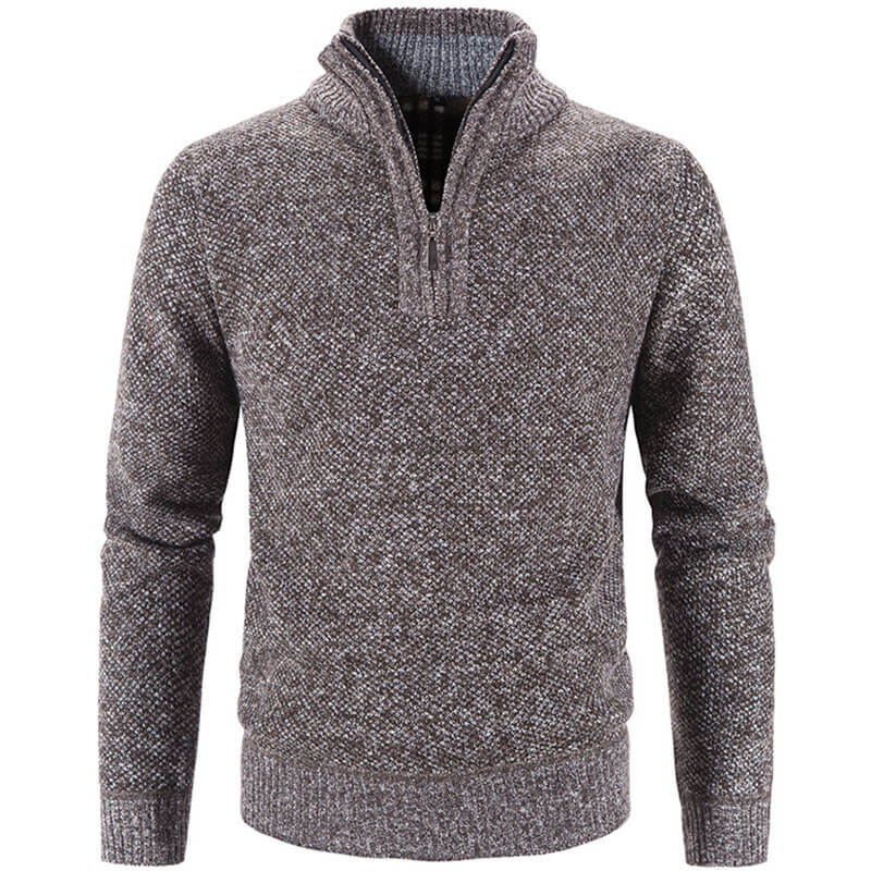 Men's Heavy Fleece Sweatshirt - Warm & Soft - Brown