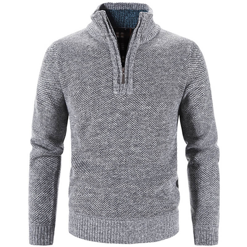 Men's Heavy Fleece Sweatshirt - Warm & Soft - Light Grey