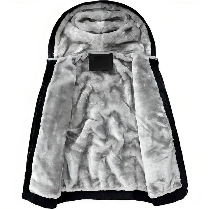 Men's Hooded Puffer Jacket - Soft Fleece Winter Coat