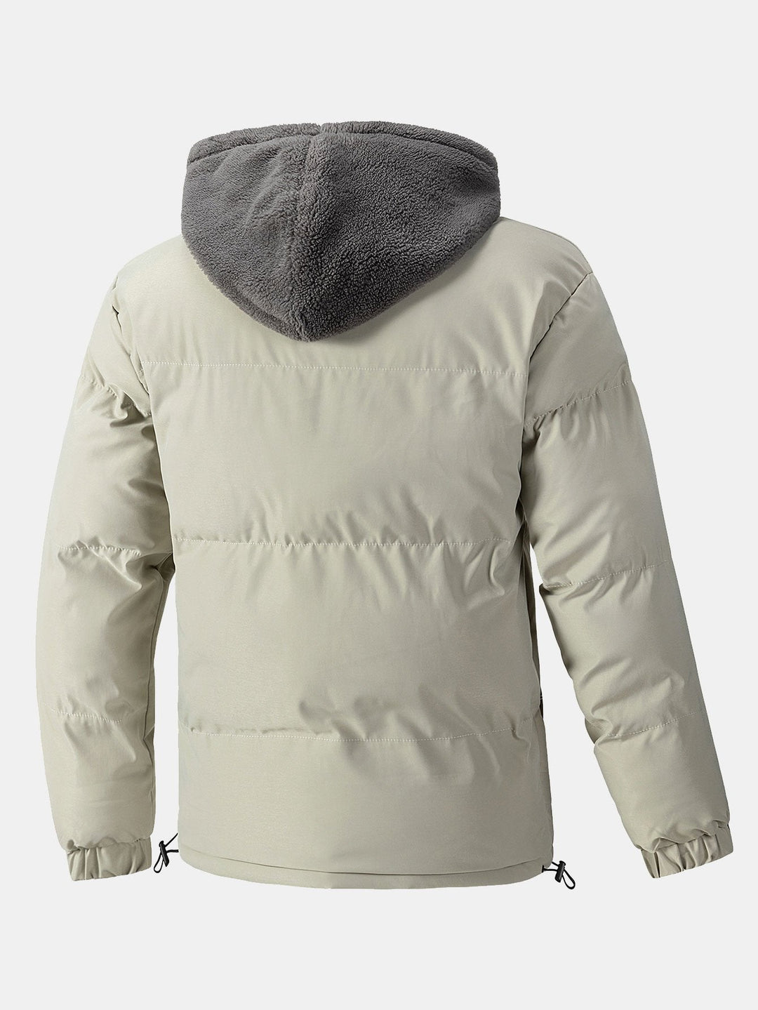 Men's Hooded Puffer Jacket with Teddy Fleece Lining – Winter Coat