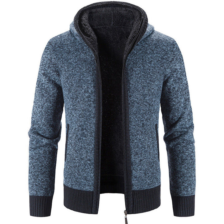 Men's Hooded Vest with Fleece Lining - Warm & Stylish - Blue