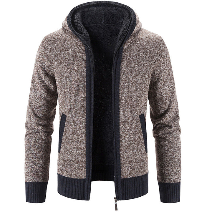 Men's Hooded Vest with Fleece Lining - Warm & Stylish - Brown