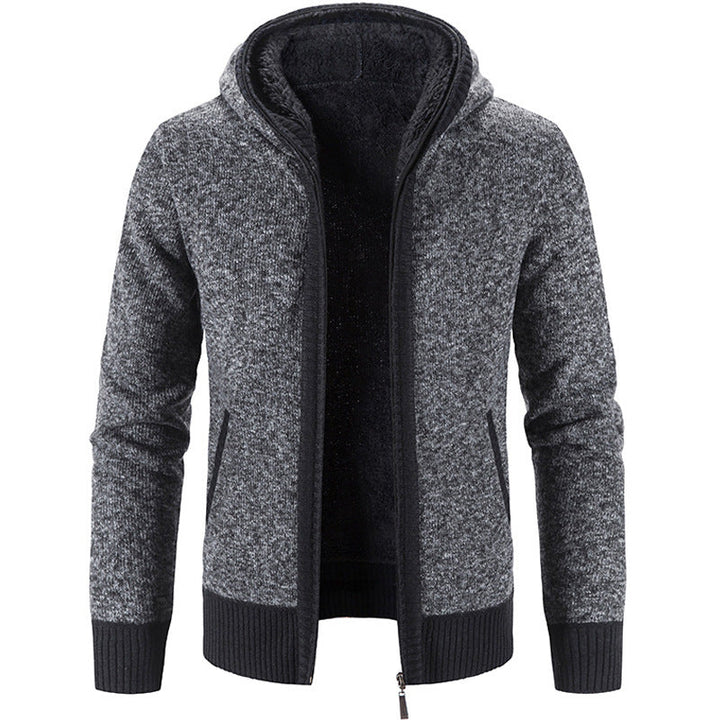 Men's Hooded Vest with Fleece Lining - Warm & Stylish - Dark Grey