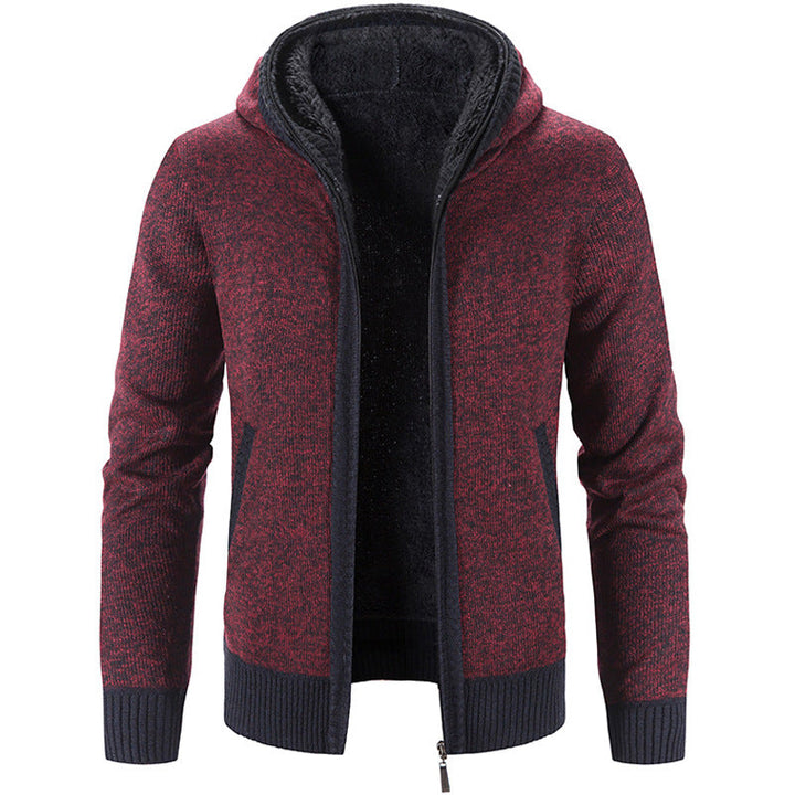 Men's Hooded Vest with Fleece Lining - Warm & Stylish - Red