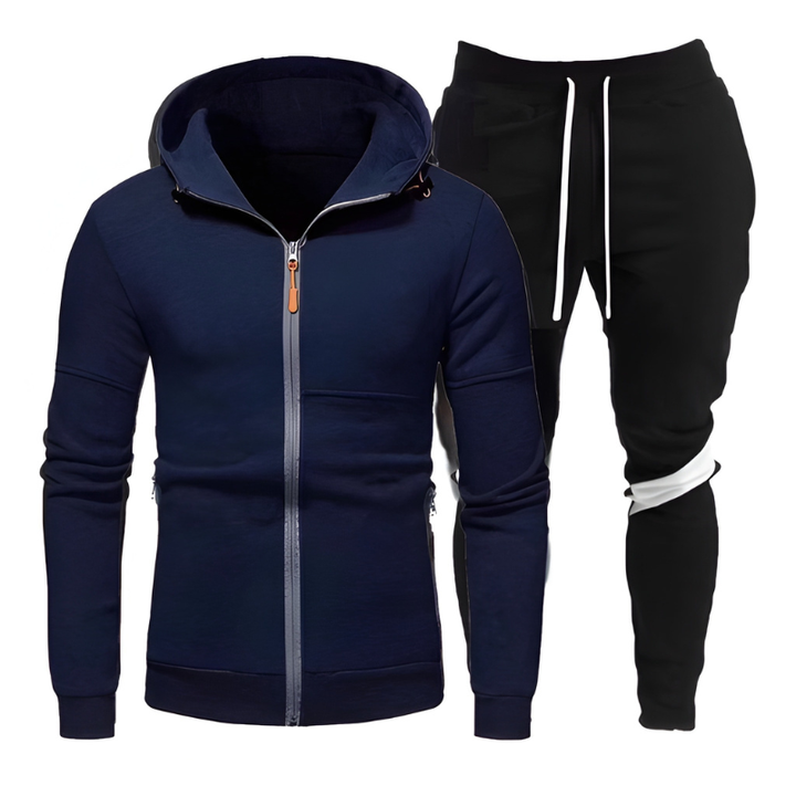 Men's Hoodie & Joggers Set - Sporty Training Suit - Blue