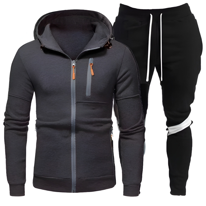 Men's Hoodie & Joggers Set - Sporty Training Suit - Dark Grey