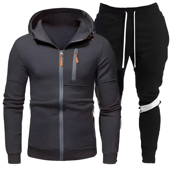 Men's Hoodie & Joggers Set - Sporty Training Suit - Dark Grey