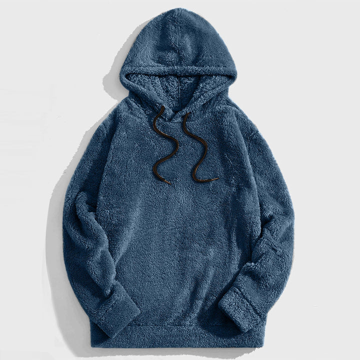 Men's Hoodie with Drawstring - Casual Comfort - Blue