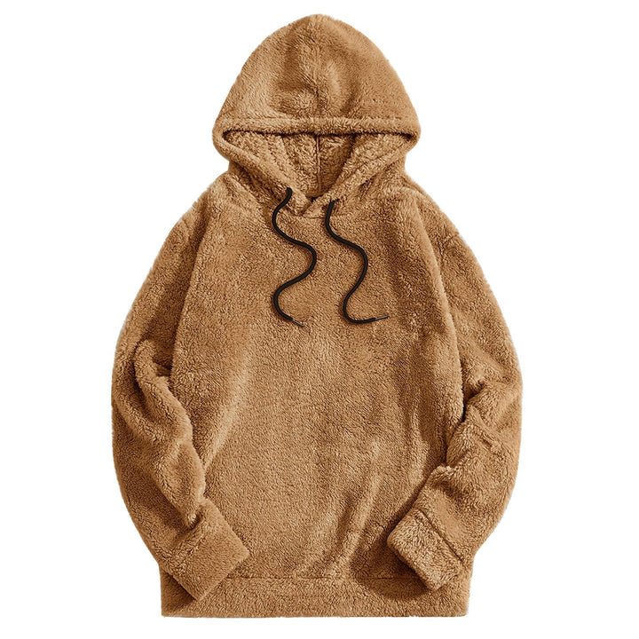 Men's Hoodie with Drawstring - Casual Comfort - Brown