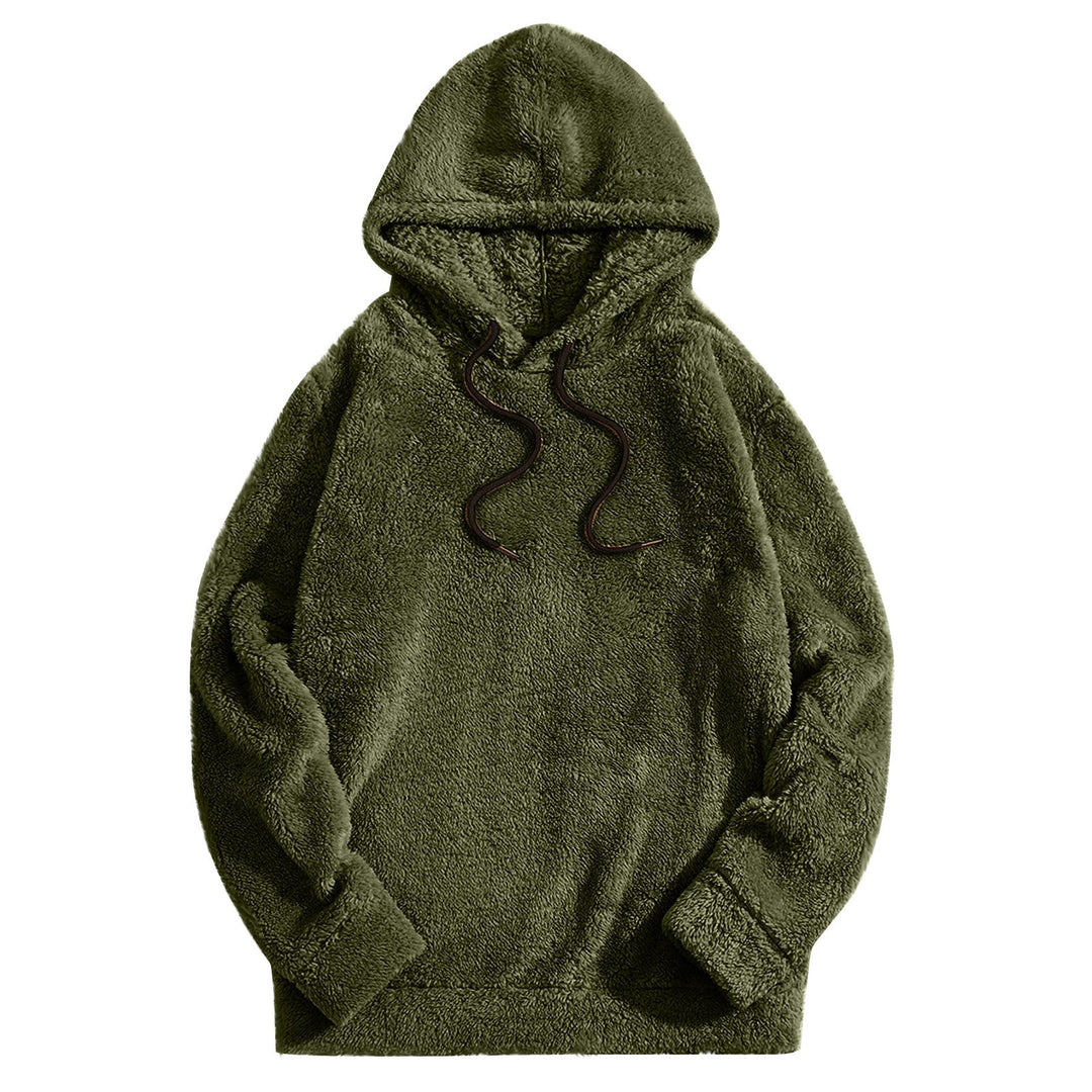Men's Hoodie with Drawstring - Casual Comfort - Green
