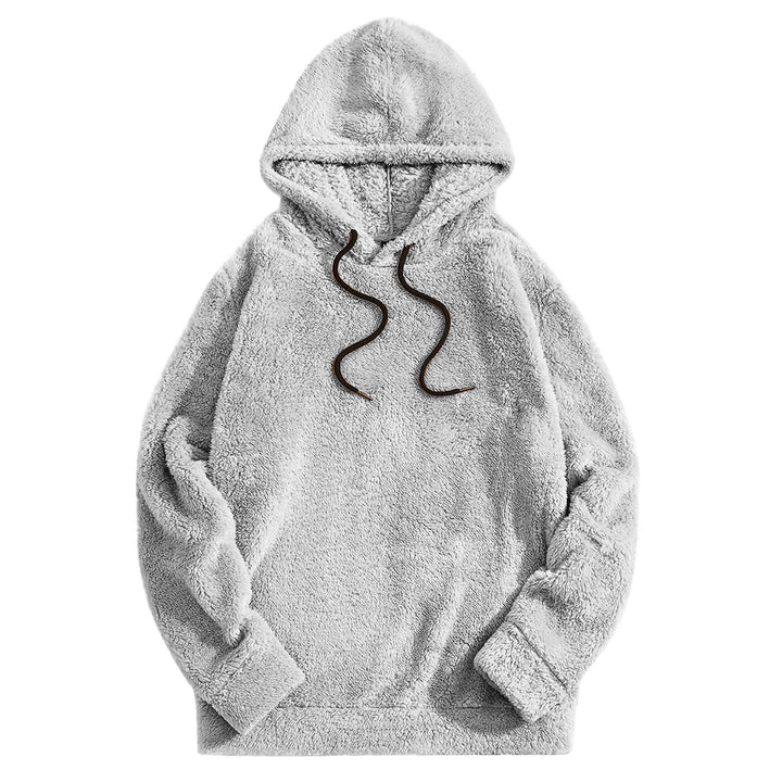 Men's Hoodie with Drawstring - Casual Comfort - Grey