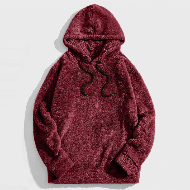 Men's Hoodie with Drawstring - Casual Comfort - Red