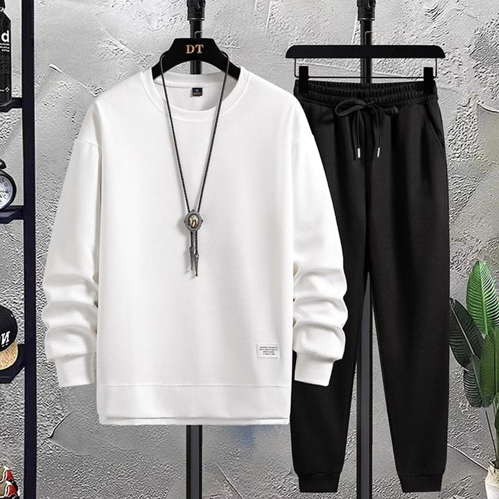 Men's Jogging Set - Comfortable Athletic Wear - White-Black