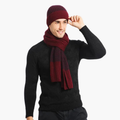 Men's Knit Beanie, Scarf & Gloves Set - Winter Warmth