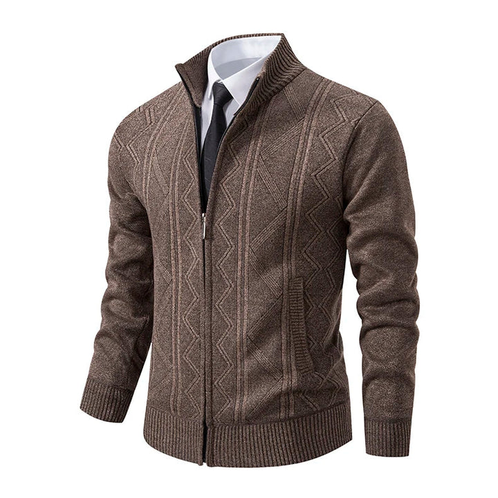 Men's Knit Cardigan Vest - Warm & Versatile - Beige