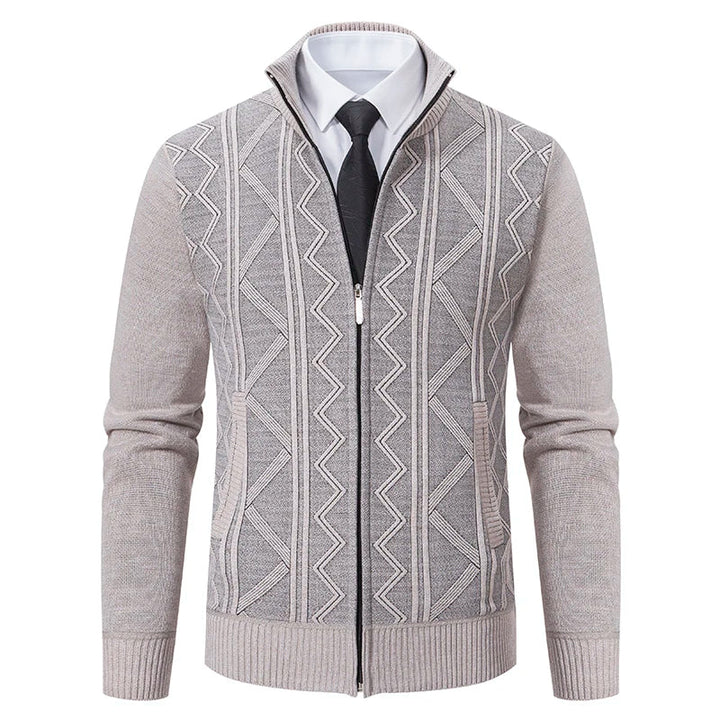 Men's Knit Cardigan Vest - Warm & Versatile - Beige