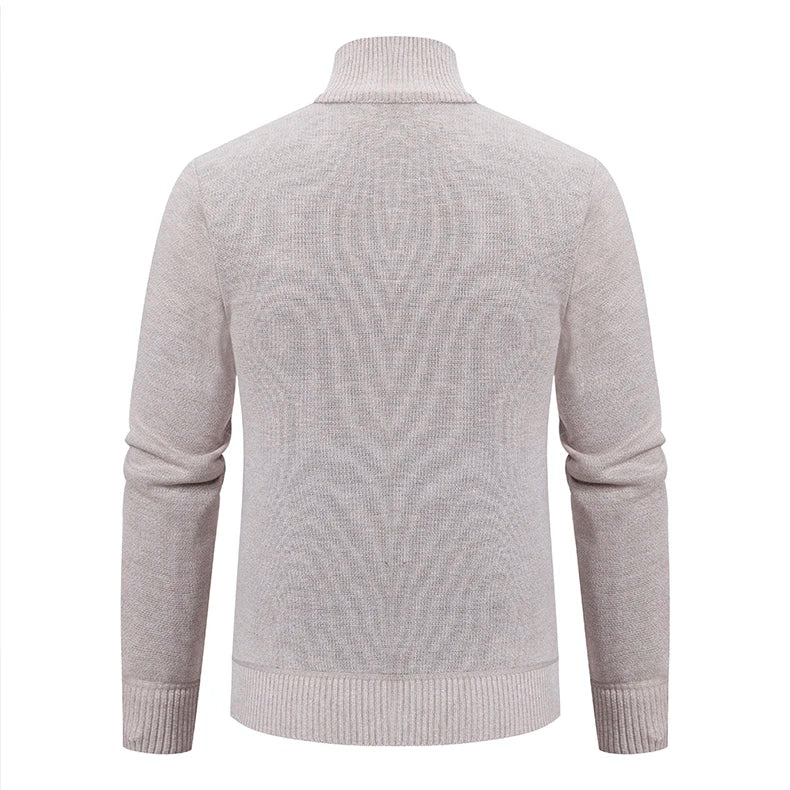 Men's Knit Cardigan Vest - Warm & Versatile - Beige