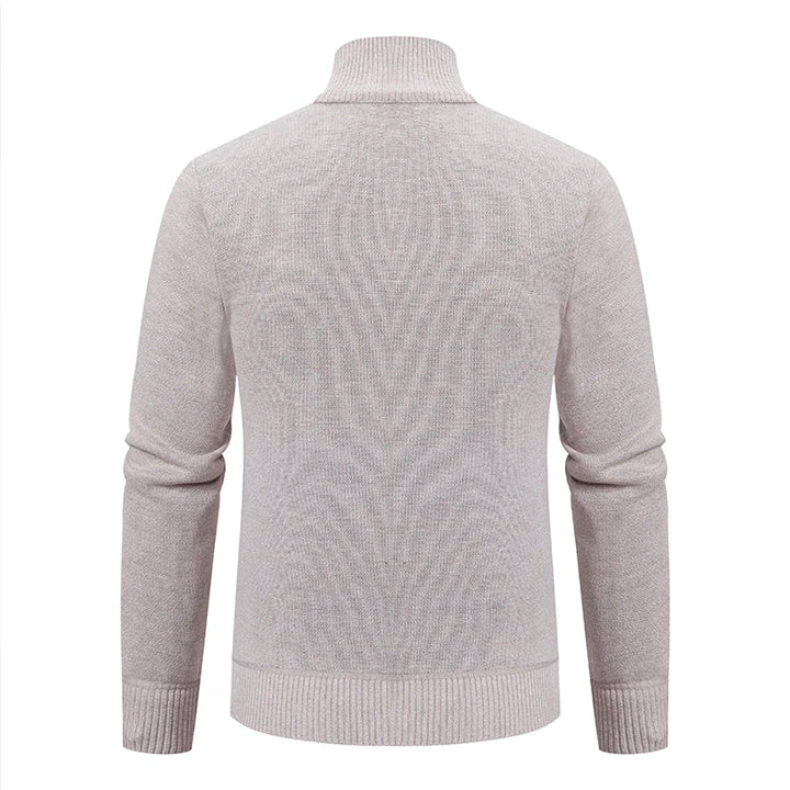 Men's Knit Cardigan Vest - Warm & Versatile - Beige