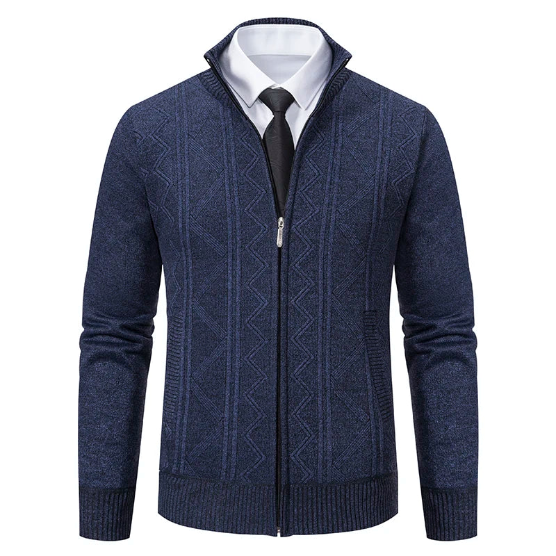 Men's Knit Cardigan Vest - Warm & Versatile - Blue