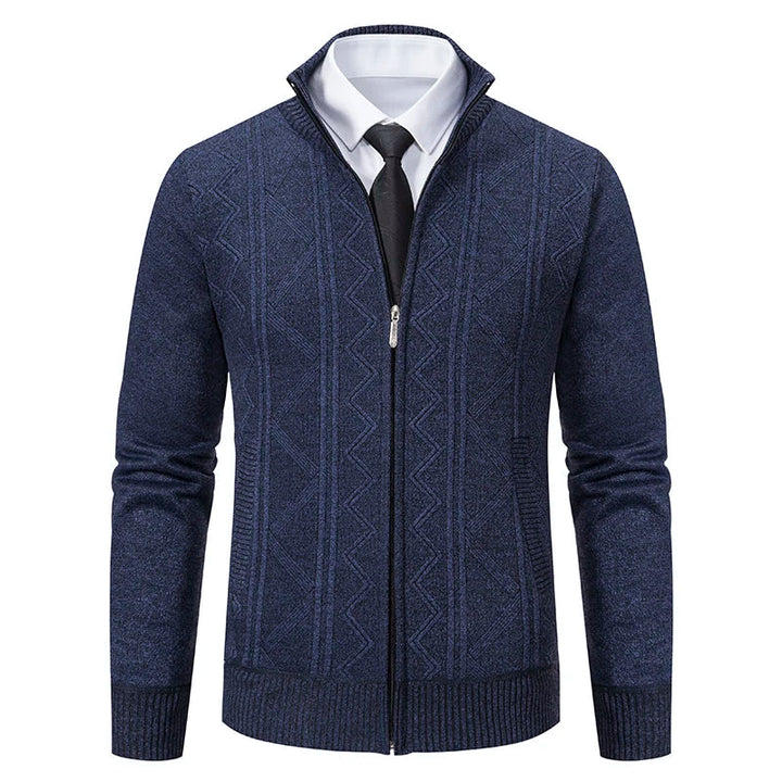 Men's Knit Cardigan Vest - Warm & Versatile - Blue
