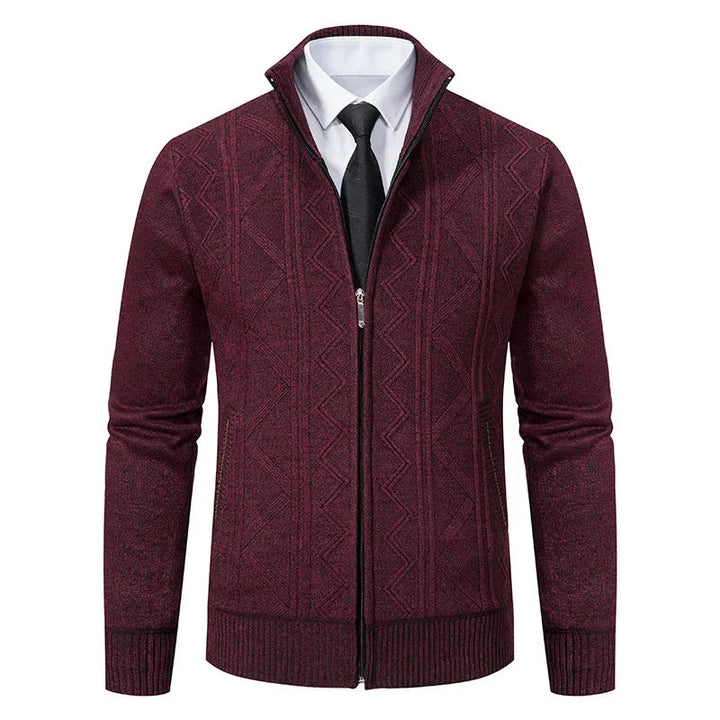 Men's Knit Cardigan Vest - Warm & Versatile - Red
