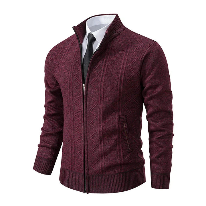 Men's Knit Cardigan Vest - Warm & Versatile - Red
