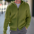 Men's Knit Cardigan with Hood - Casual Comfort Vest