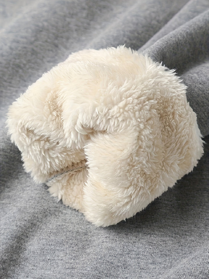 Men's Knit Hoodie with Faux Fur Lining - Warm Winter Casual